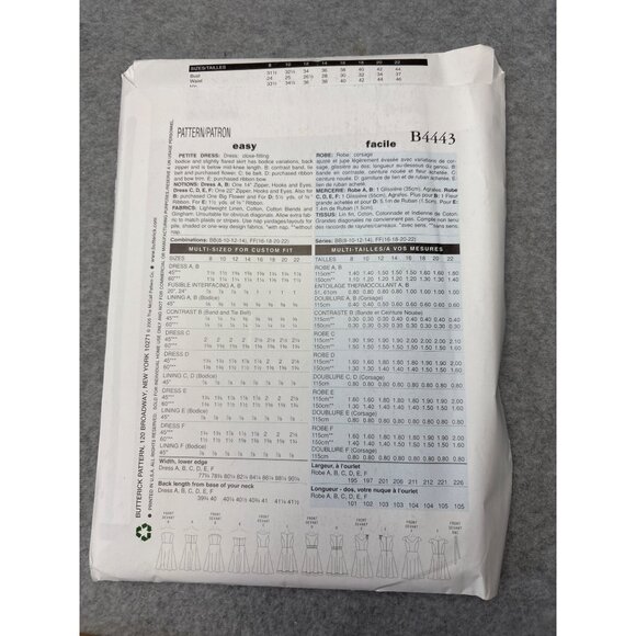 Butterick B4443 Dress Sewing Pattern Size 8 10 12 14 16 18 20 22 Uncut 2005 - Picture 2 of 5